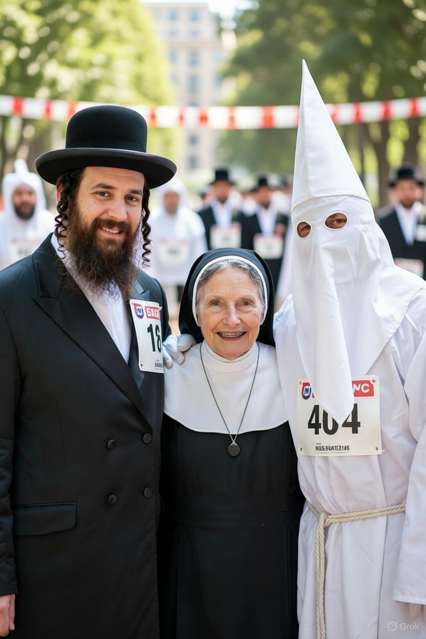 Sister Grace with friends from different backgrounds